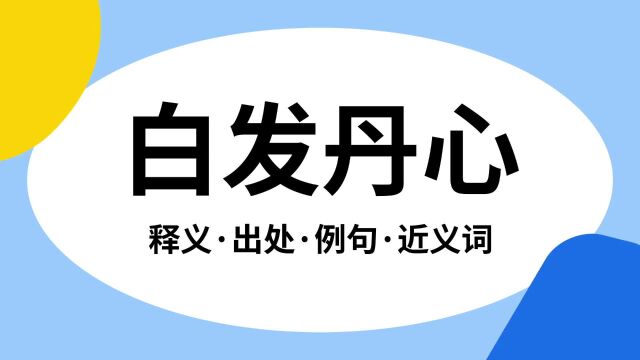 “白发丹心”是什么意思?