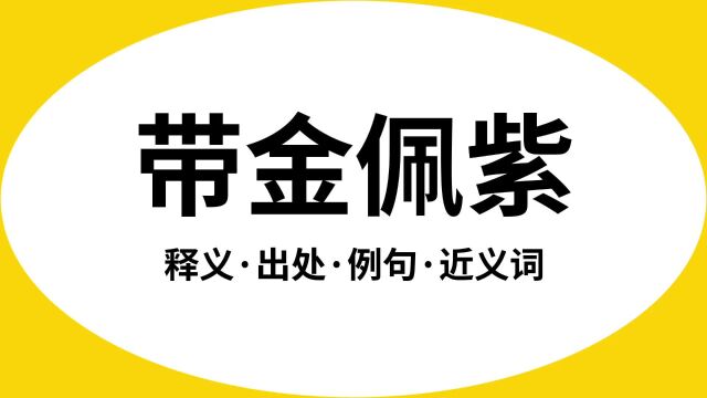 “带金佩紫”是什么意思?