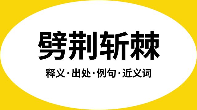 “劈荆斩棘”是什么意思?