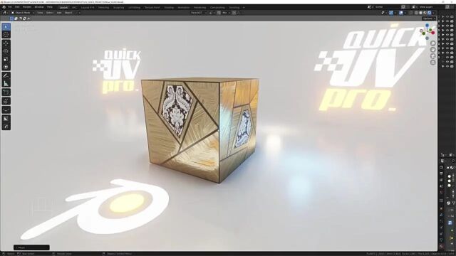 【Blender插件】Quick Uv Pro 3.0 一键UV贴图映射展开投射 QuickUV