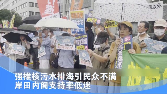 强推核污水排海引民众不满 岸田内阁支持率低迷