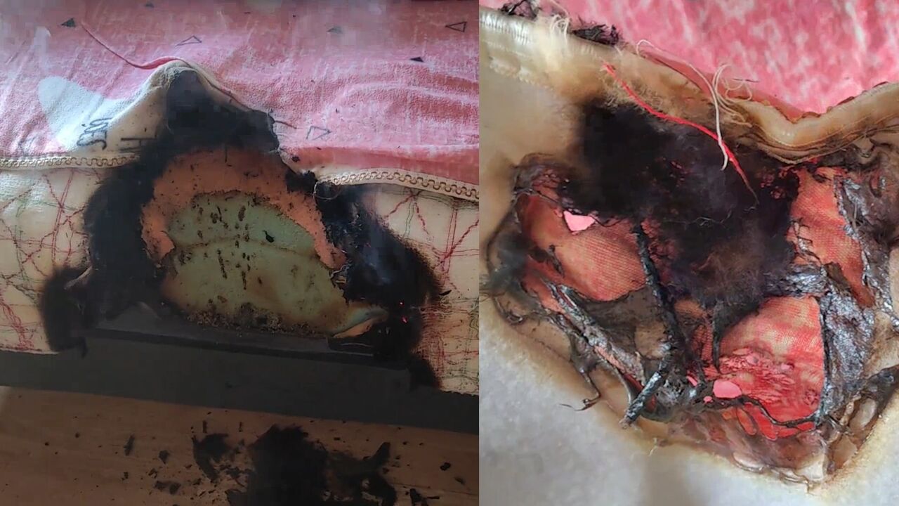 电热毯起火事件图片