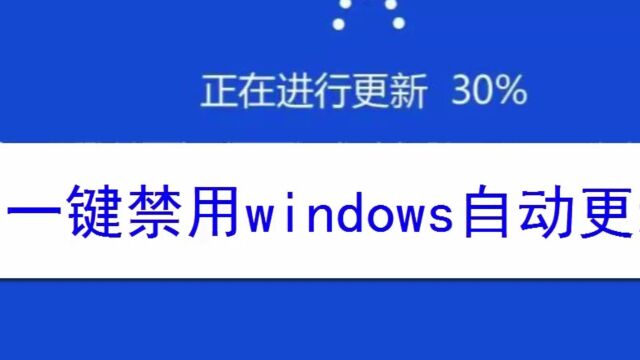 一键禁止windows自动更新