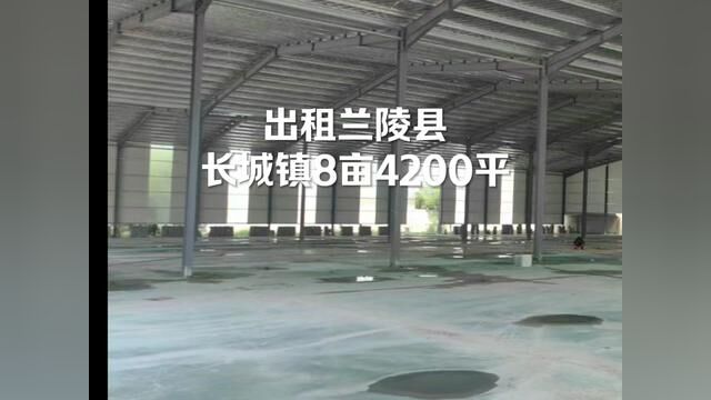 兰陵县长城镇8亩厂房出租 钢结构4200平方 檐头高9米 位置优越 报价70元一平 合#钢结构厂房 #二手钢构 #工业厂房