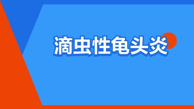 “滴虫性龟头炎”是什么意思?