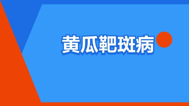 “黄瓜靶斑病”是什么意思?