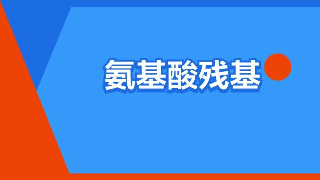 “氨基酸残基”是什么意思?