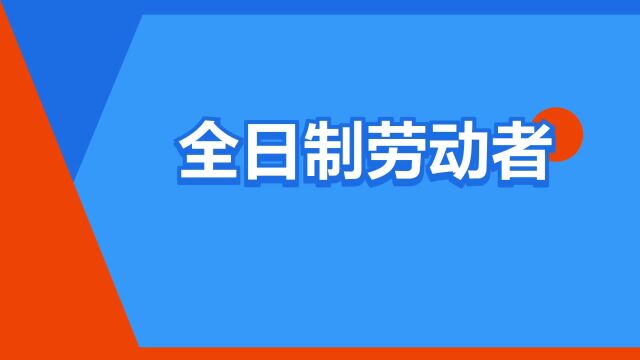 “全日制劳动者”是什么意思?