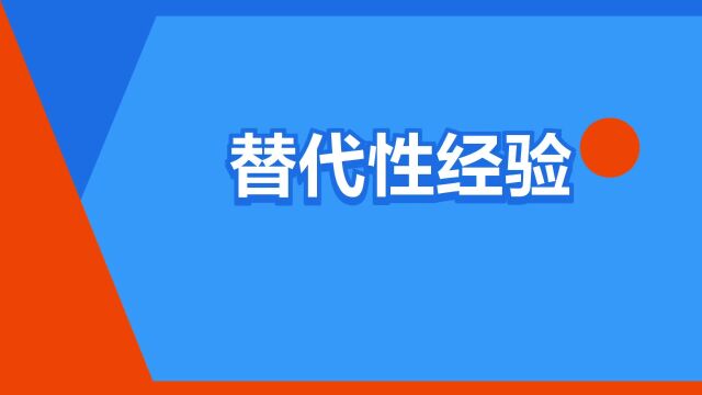 “替代性经验”是什么意思?