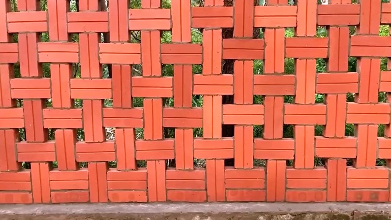 农村砖砌花式围墙方法图片