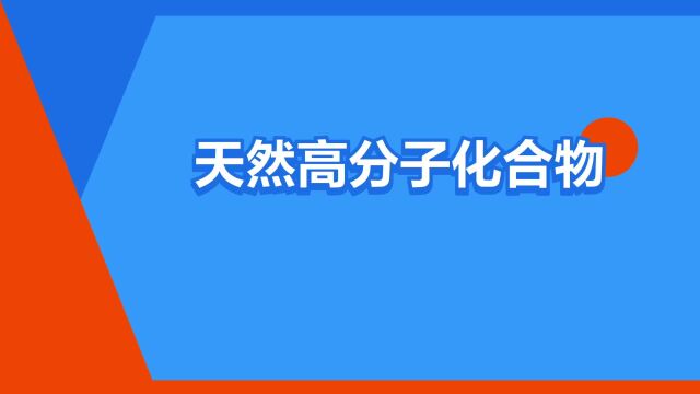 “天然高分子化合物”是什么意思?