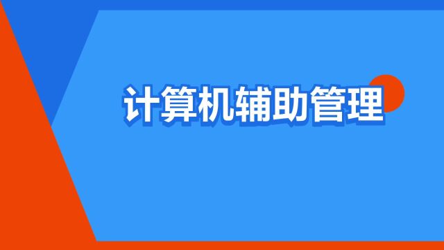 “计算机辅助管理”是什么意思?