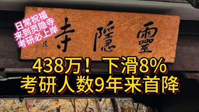 438万!考研人数9年来首降,同比下滑8%,祝所有考生2024考研生考试上岸!