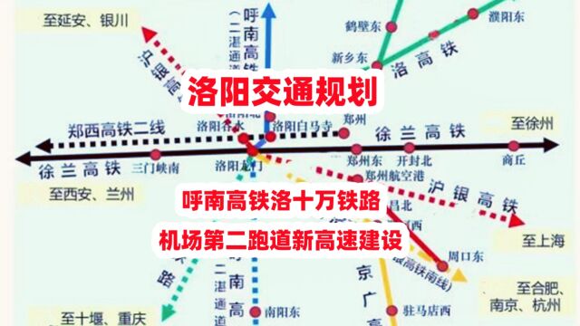 洛阳交通规划,呼南高铁洛十万铁路,机场第二跑道新高速建设