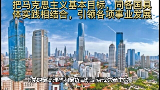 把马克思主义基本目标,同各国具体实践相结合,引领各项事业发展