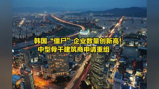 韩国“僵尸”企业数量创新高!中型骨干建筑商申请重组