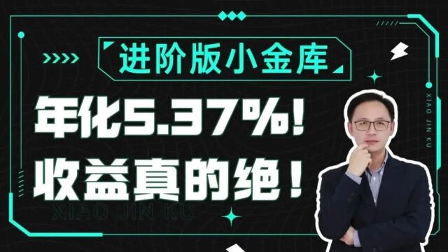 年化5.37%,进阶版小金库,收益真的绝!