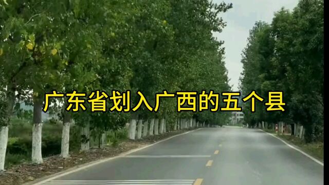 广东省划入广西的五个县