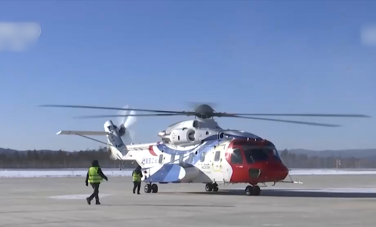 国产大型民用直升机ac313a完成首次高寒试飞