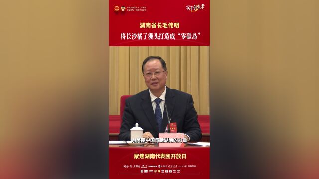 湖南省长毛伟明将长沙橘子洲头打造成零碳岛
