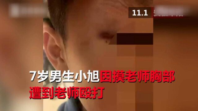 7岁男童因摸体育老师胸部遭殴打 涉事教师已写检讨书