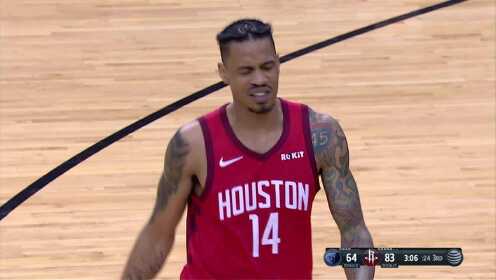 《NBA全场回放》【原声回放】灰熊vs火箭第3节 小加索尔翻身跳投硬刚哈登