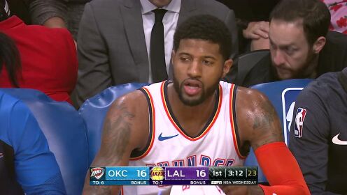 《NBA全场回放》【纯享】雷霆vs湖人精华回放 乔治37分韦少三双弹琴送飞吻