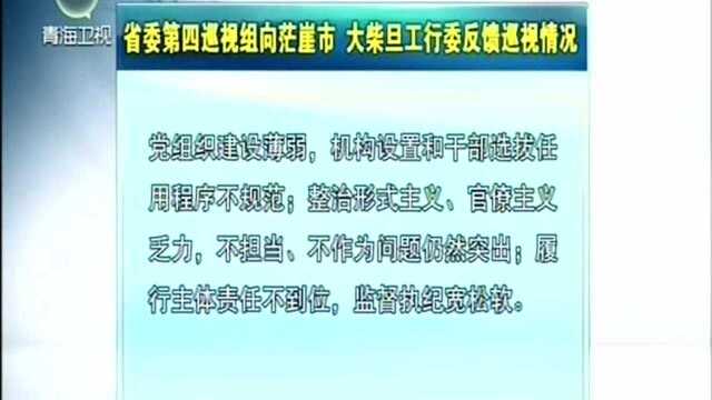 省委第四巡视组向茫崖市 大柴旦工行委反馈巡视情况