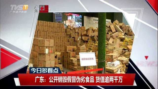 广东:公开销毁假冒伪劣食品 货值逾两千万