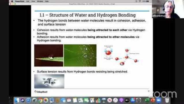 AP Biology Properties of Water; Dehydration Synthesis & Hydrolysis; Carbs and Lipids