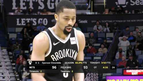 《NBA全场回放》【原声回放】篮网vs鹈鹕加时赛 哈里斯丁威迪连续轰炸一锤定音