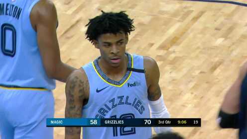 《NBA全场回放》魔术vs灰熊第3节 戈登猛虎下山双臂炸筐