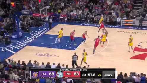 《NBA全场回放》【原声回放】湖人vs76人第3节 詹皇得分超越科比