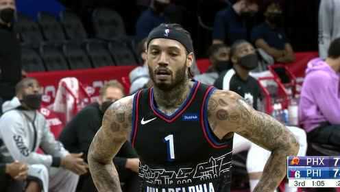 《NBA全场回放》太阳vs费城第3节英文原声回放