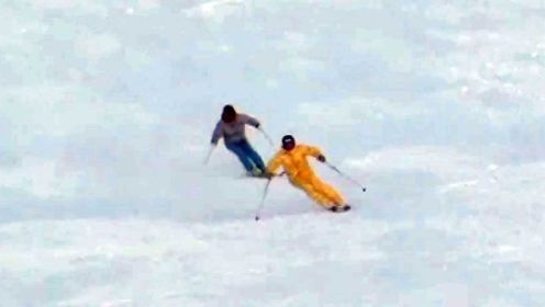 滑雪“双人同行”你见过吗？动作路线完美复制简直太强