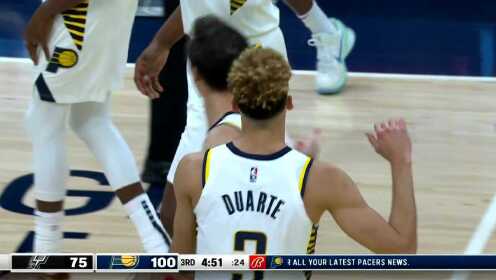 《NBA全场集锦》麦康奈尔点飞两人直塞篮下 萨博尼斯接球单臂劈扣