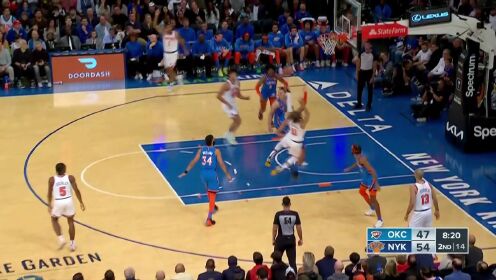 《NBA全场集锦》小钢炮不是吹出来的 布伦森顶着防守随手一扔2+1手到擒来