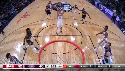 《NBA全场集锦》【回放】NBA常规赛：老鹰vs鹈鹕第2节英文原声回放