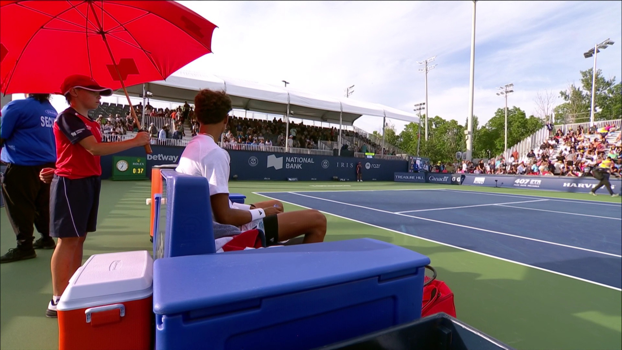 atp多伦多大师赛第2日 迪亚洛vs埃文斯 第1盘第9局