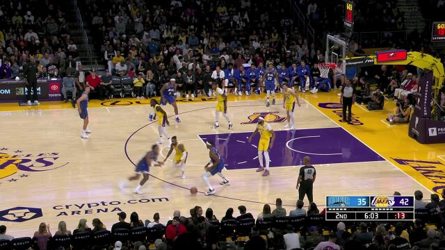 魔术103-106湖人 拉塞尔28分 浓眉26+19 湖人终结魔术连胜