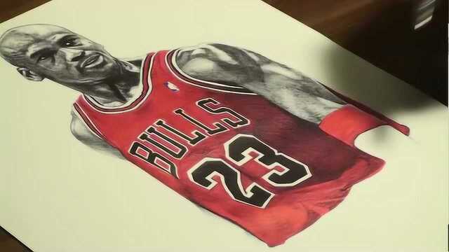 彩铅手绘篮球之神迈克尔乔丹,这确定不是照片?