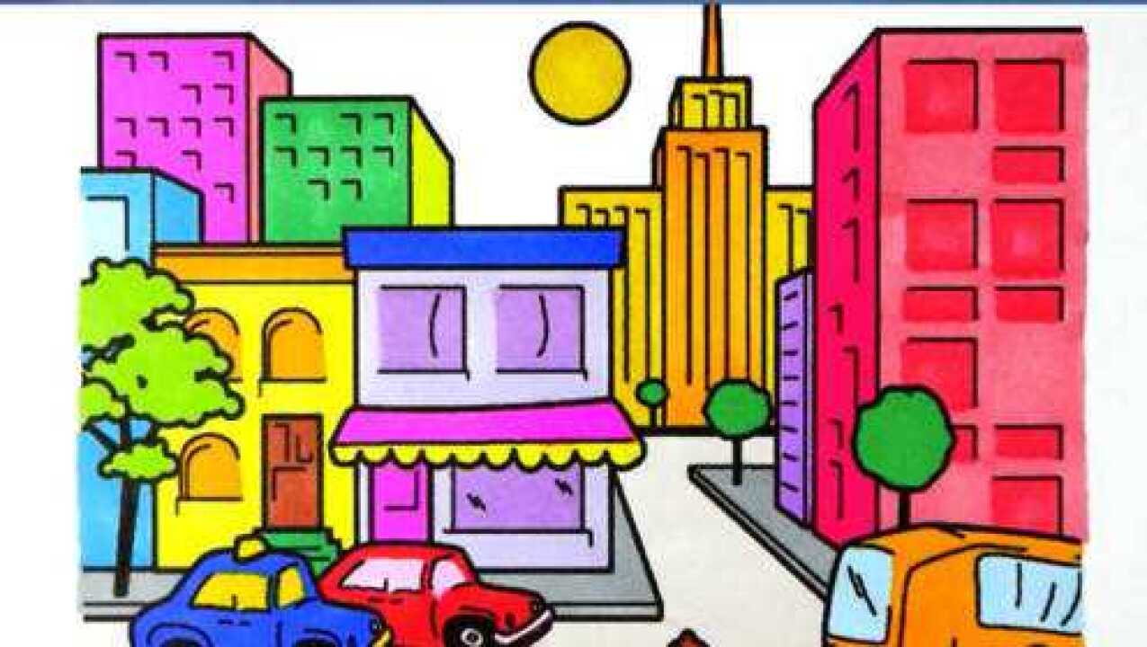 文明城市的一角简笔画儿歌视频