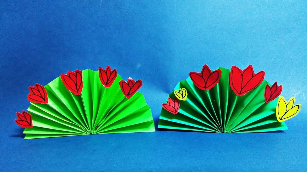 儿童手工折纸教程:扇形纸艺花