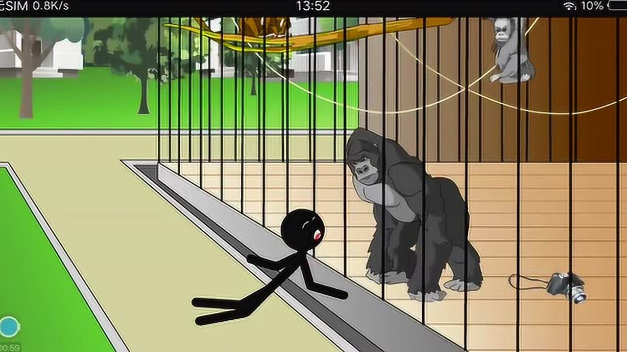 火柴人逛动物园:大象鳄鱼黑猩猩脾气不好躲远点游戏