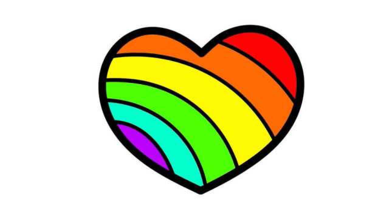 儿童简笔画动画 七色彩虹爱心