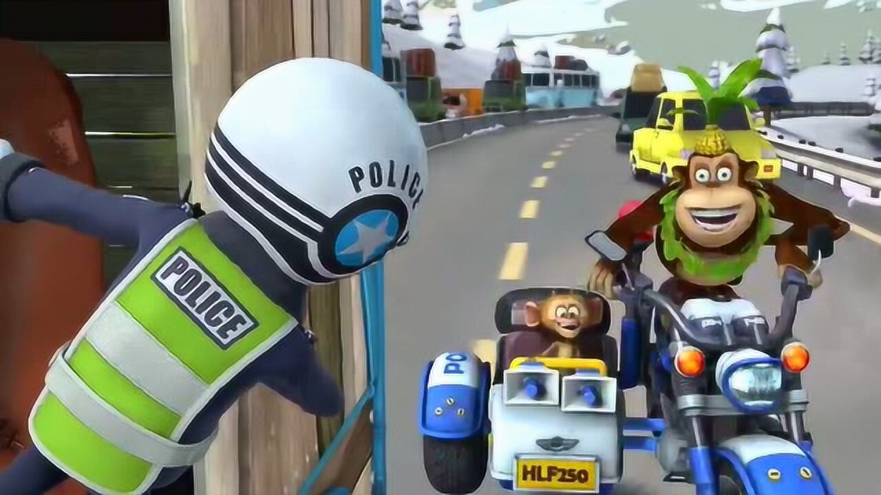 光头强搭顺风车逃往火车站倒霉的交警中计警车被抢