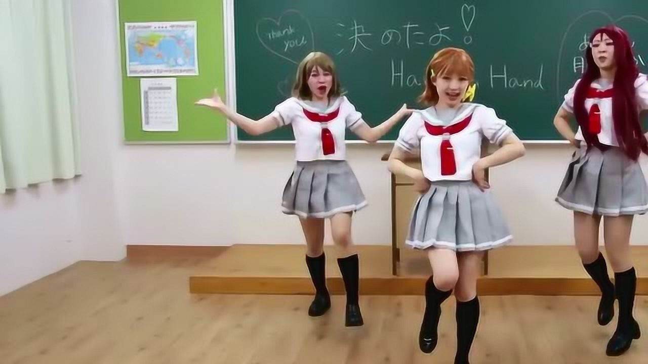 萌妹子们跳宅舞决定了handinhand