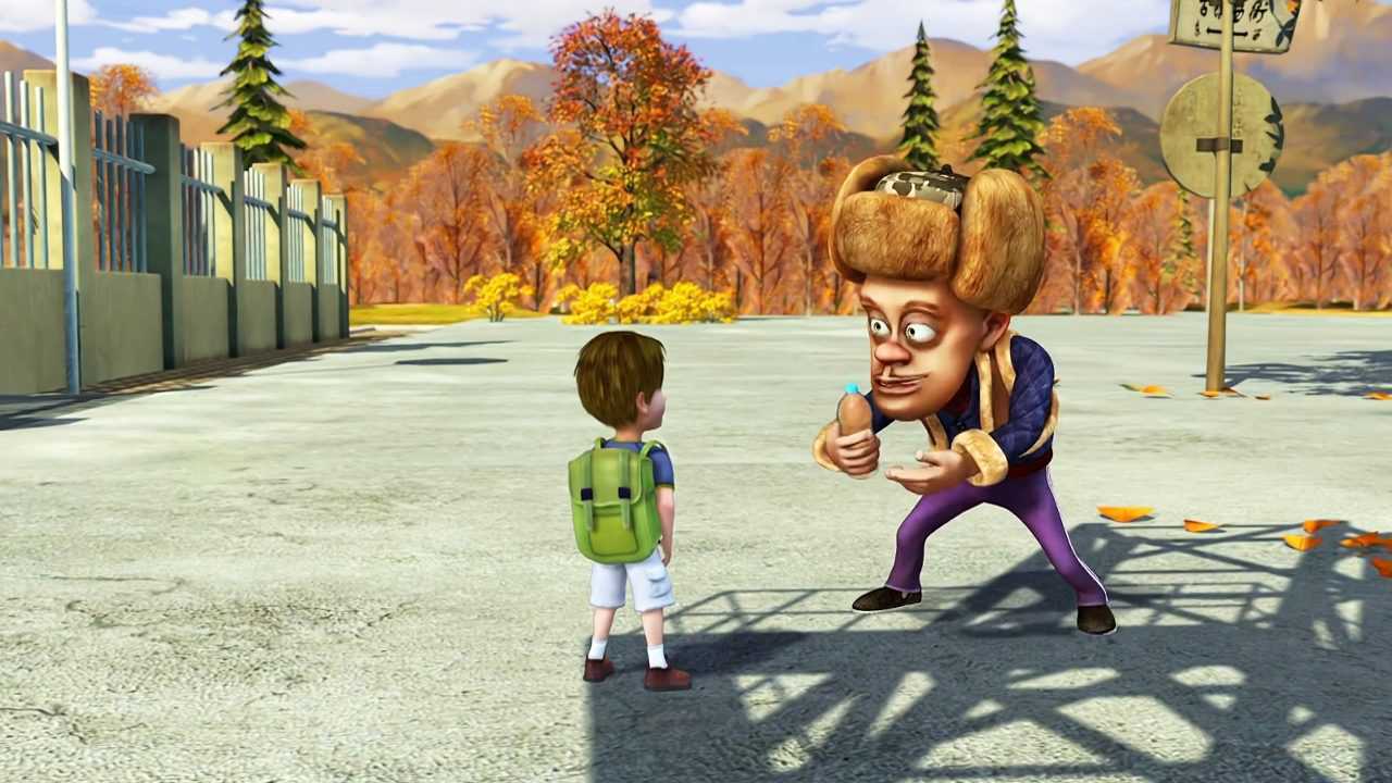 光头强卖果汁,小朋友反应是亮点,好搞笑!