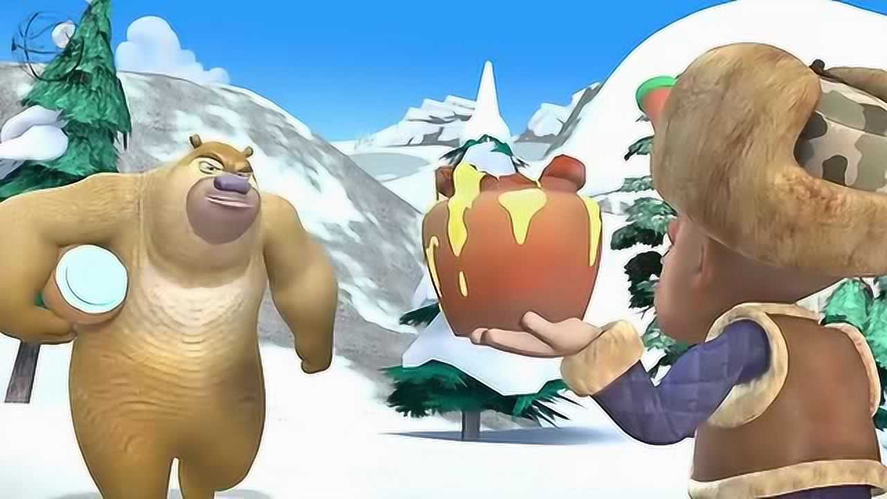 熊出没光头强拿着一罐空的蜂蜜问熊二怎么回事