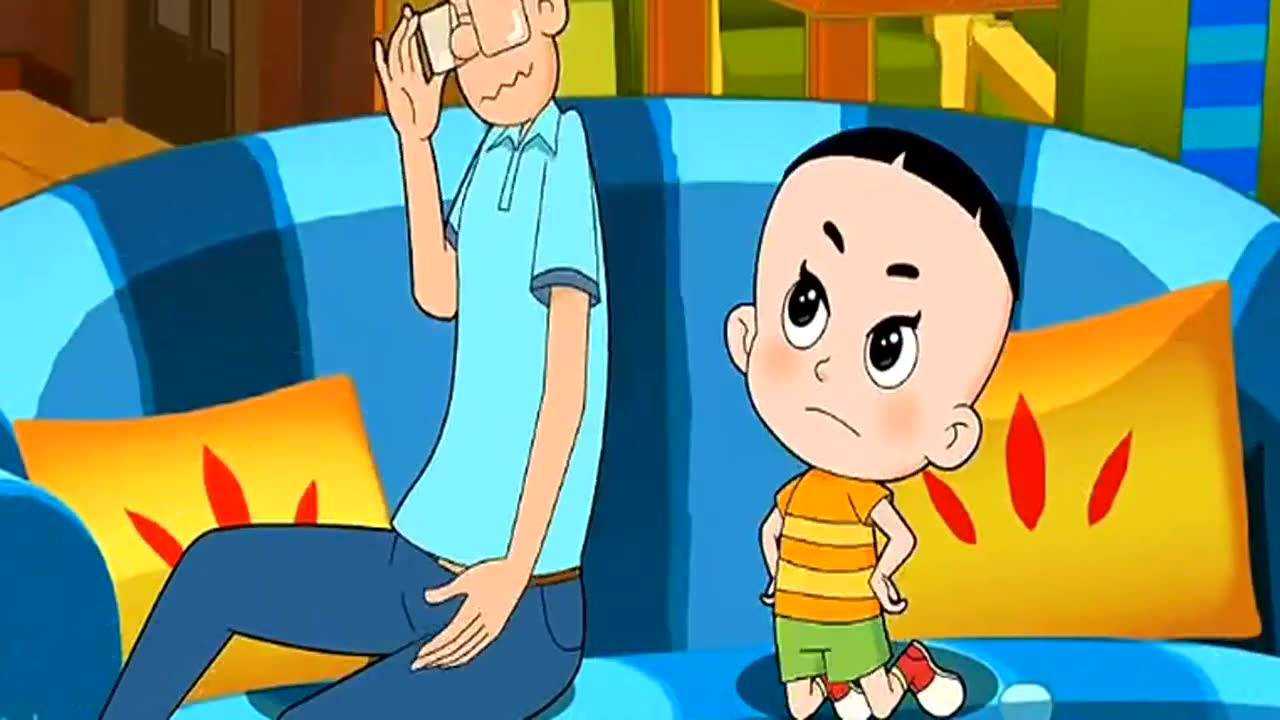 少儿动画片大头伤心了围裙妈妈教导说话要算数不守承诺的爸爸